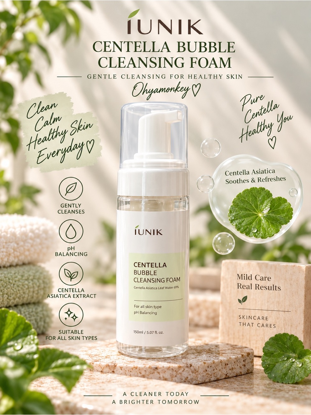 iUNIK Centella Bubble Cleansing Foam